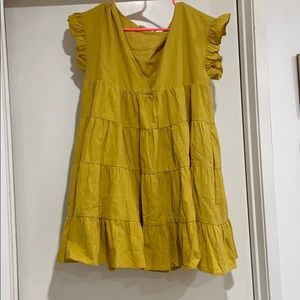 Yellow picket babydoll dress